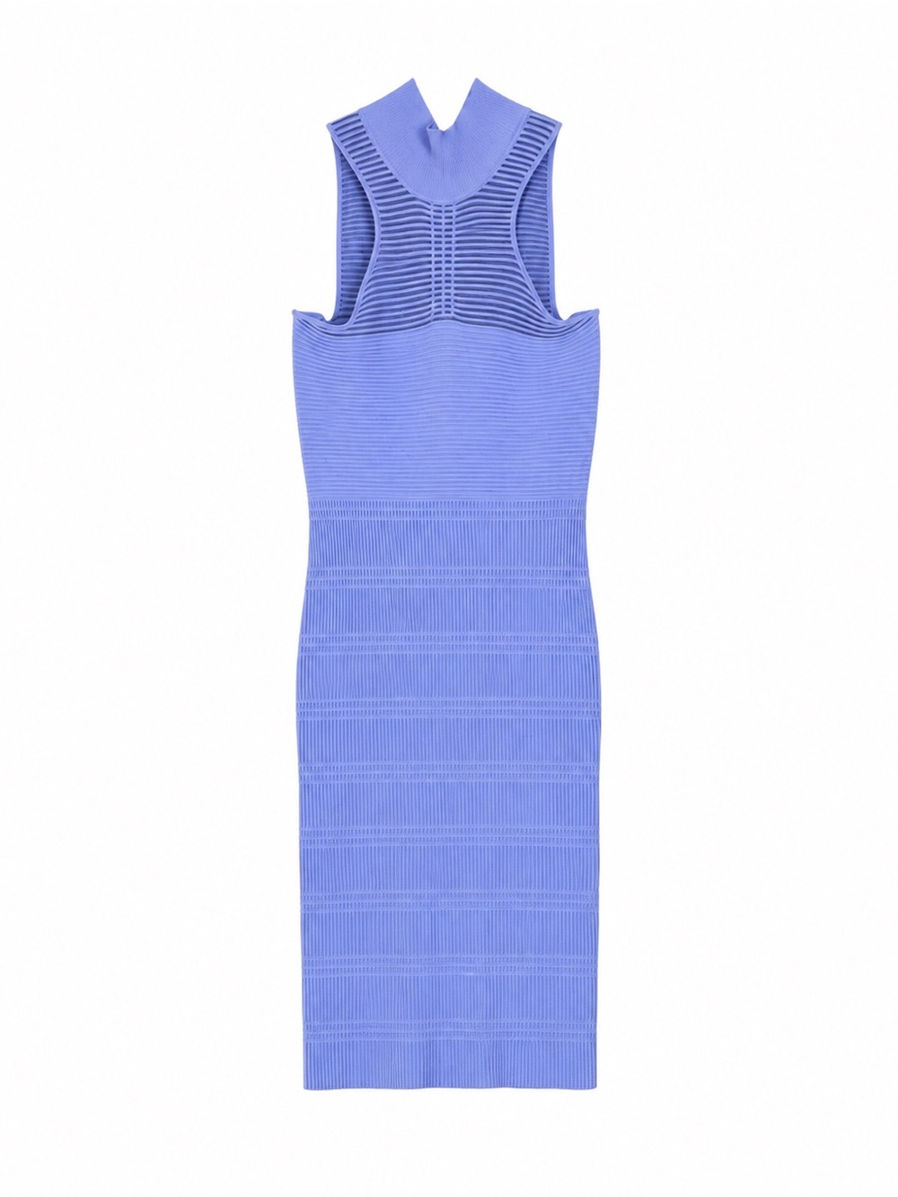Hervé Léger Periwinkle Ribbed Bandage Knit Midi Dress – Size L